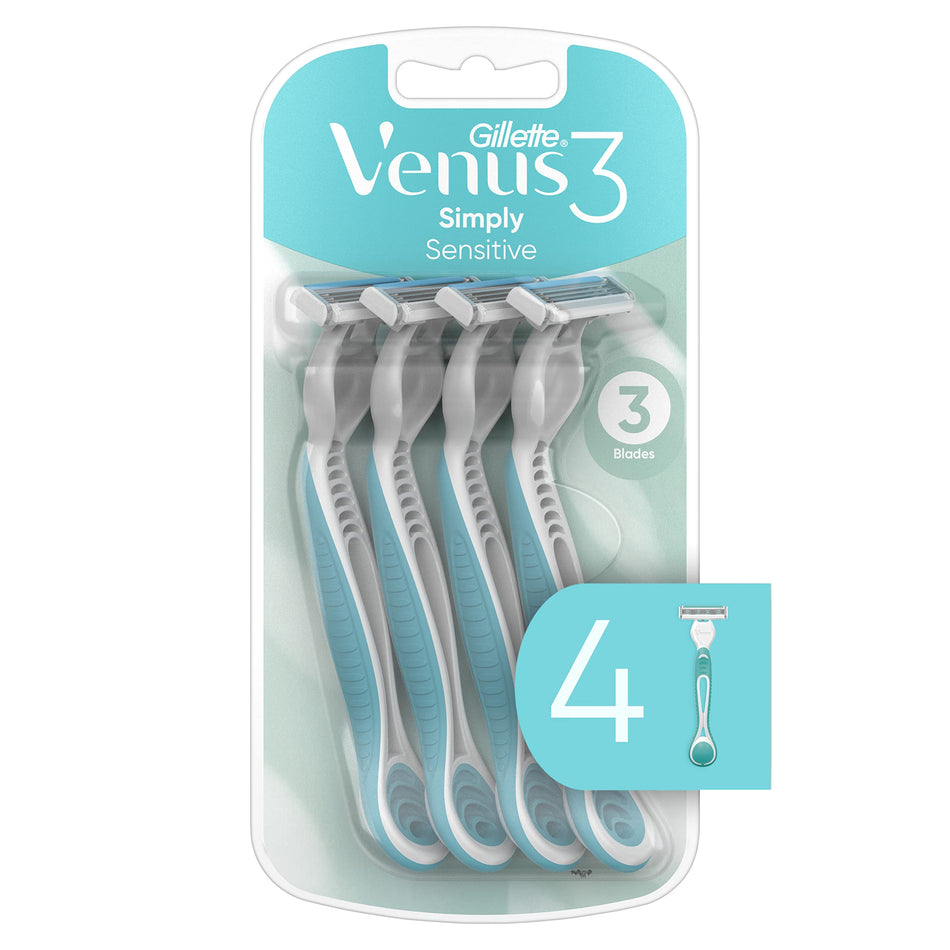 Gillette Venus Simply 3 Sensitive Razors 4 Pack