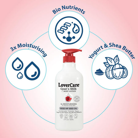 Lovercare Goat's Milk Body Lotion Rose Hip Seed Oil 800ml