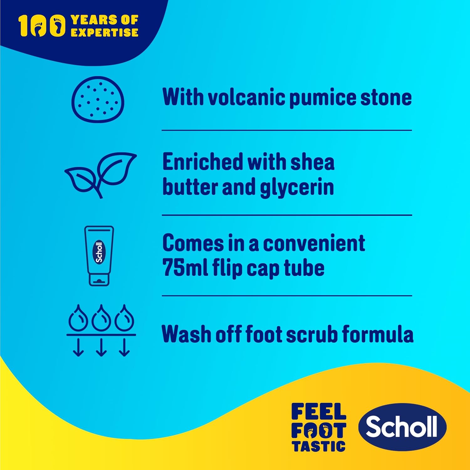 Scholl Expertcare Polish & Glow for Rough Skin Foot Scrub 75ml