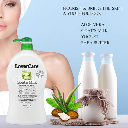 Lovercare Goat's Milk Shower Cream Aloe Vera 1.2 L