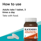 Blackmores Total Calcium & Magnesium + D3 200 Tablets