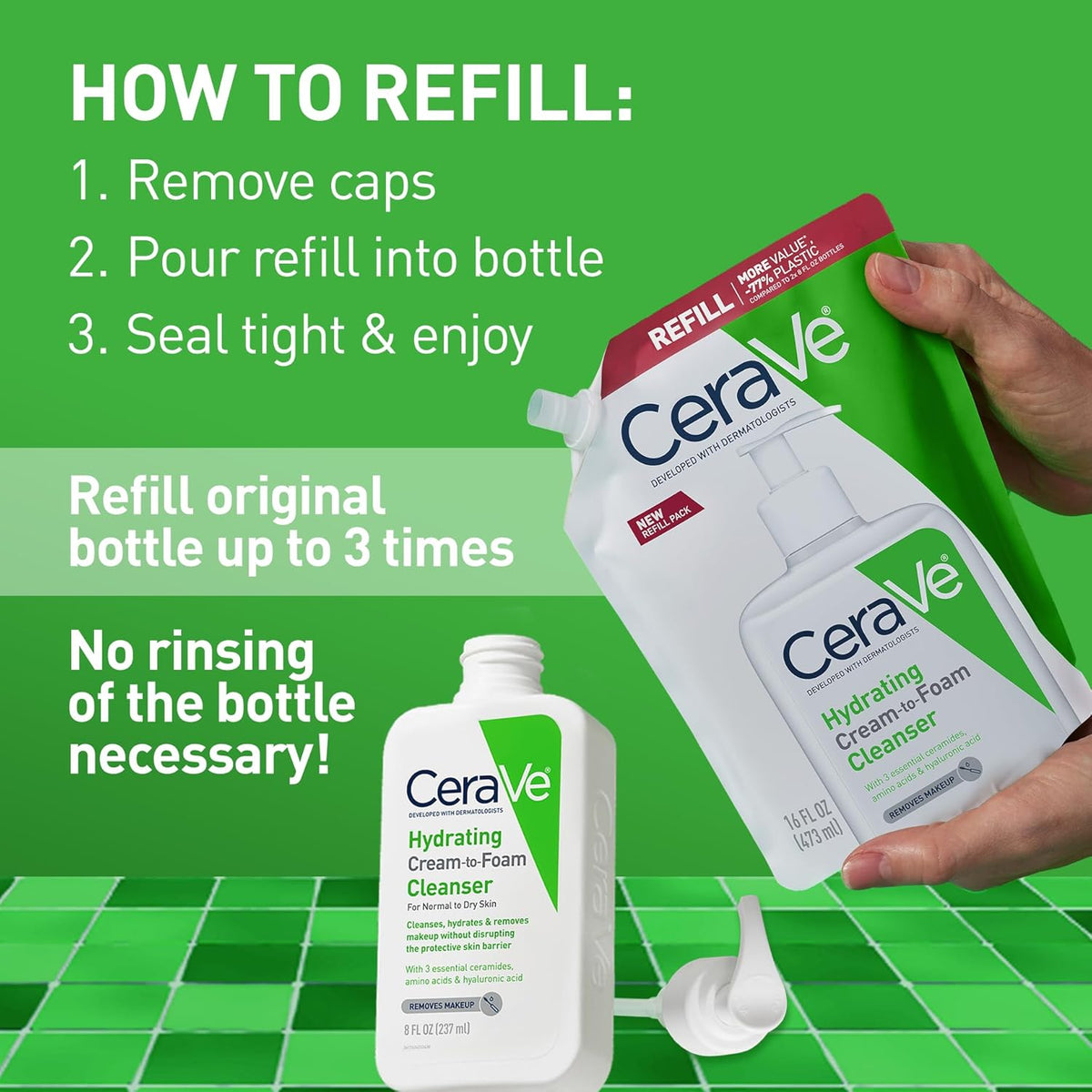 CeraVe Hydrating Cleanser Eco-Recharge Refill 473mL