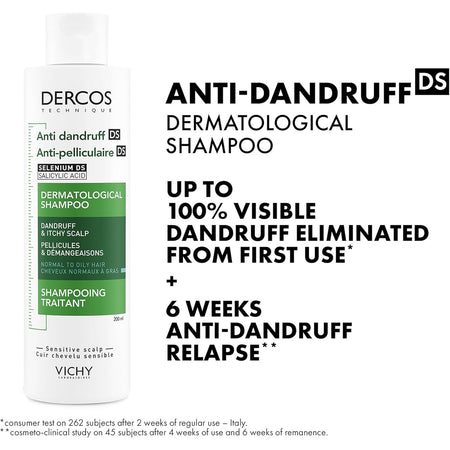 Dercos Anti-Dandruff DS Shampoo for Normal to Oily Hair 200ml