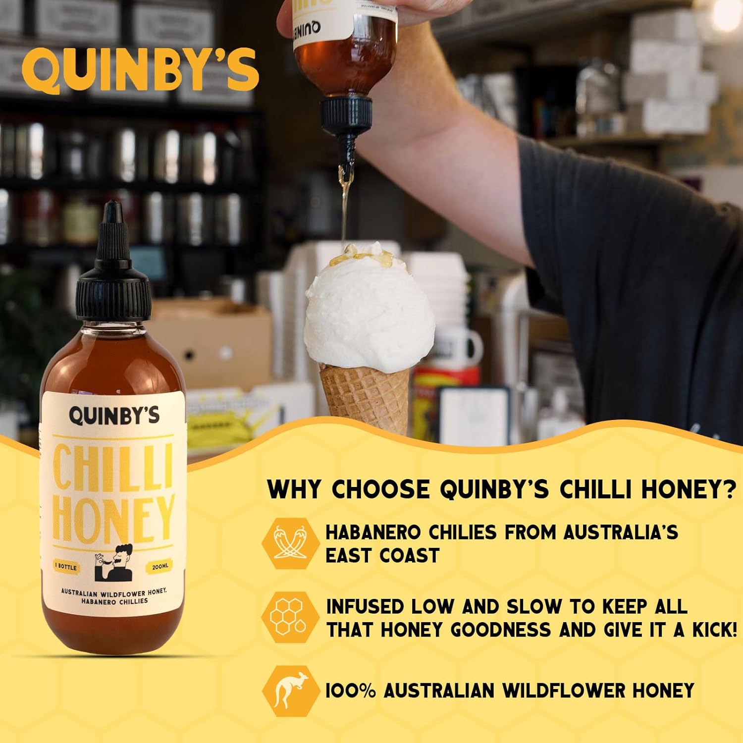 Quinby's Chilli Hot Honey 200ml