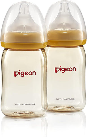 Pigeon SofTouch Baby Bottle for 0+ Months Babies, BPA & BPS-Free, PPSU 160ml Twin Pack