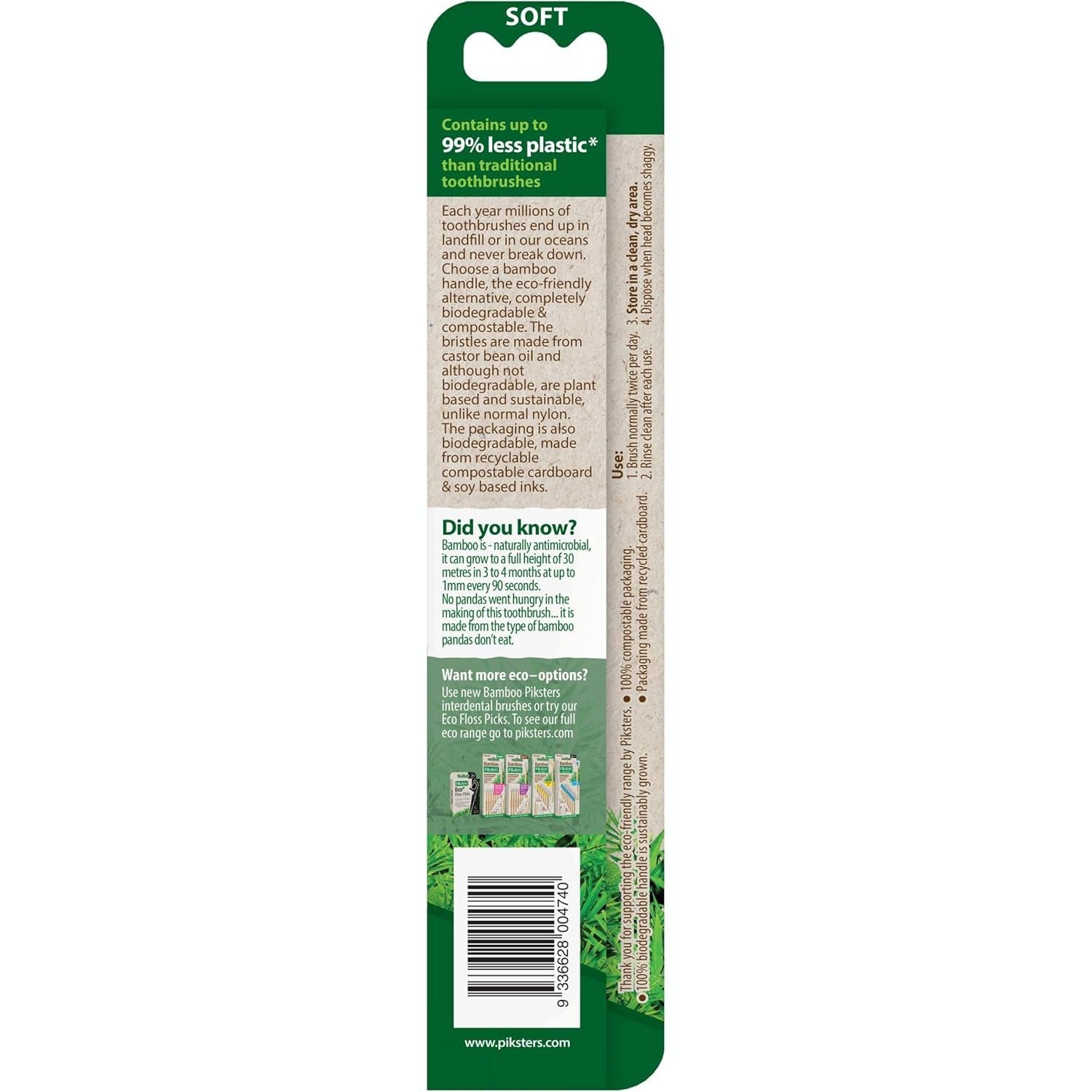 Piksters Bamboo Bio Bristle T/b Kids 2pk