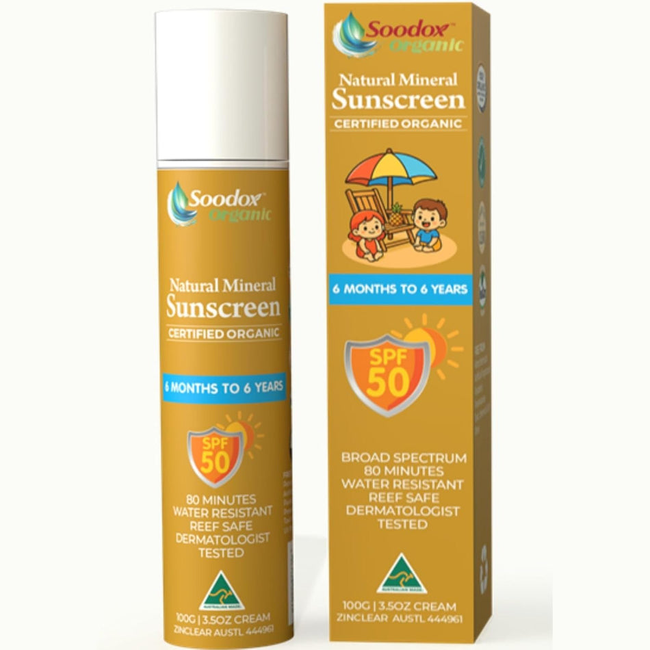 SOODOX Natural Mineral Sunscreen 6 Months to 6 Years SPF50 100g