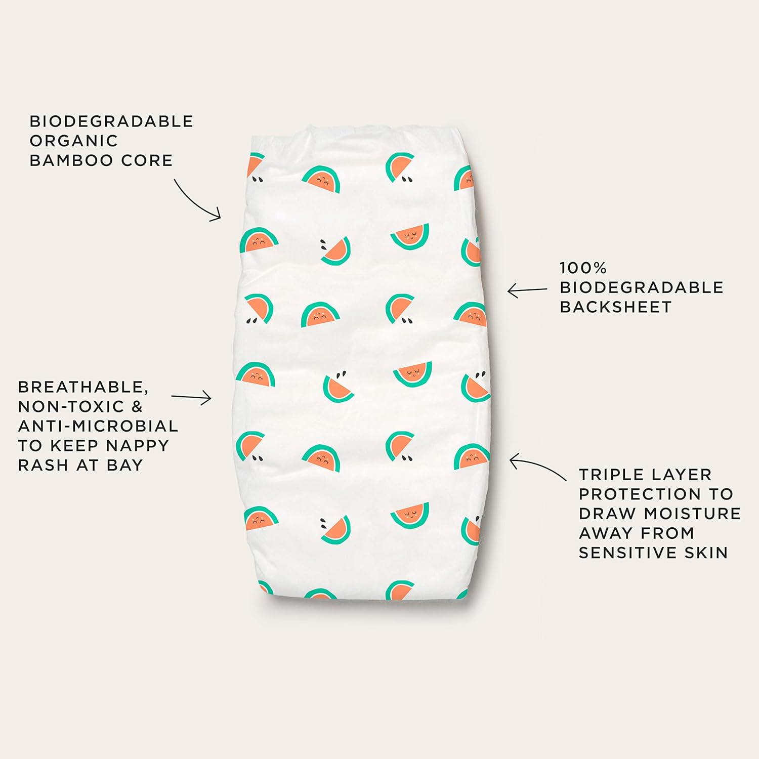 Tooshies Eco Nappies Size 2 Infant 4-8kg 48pk