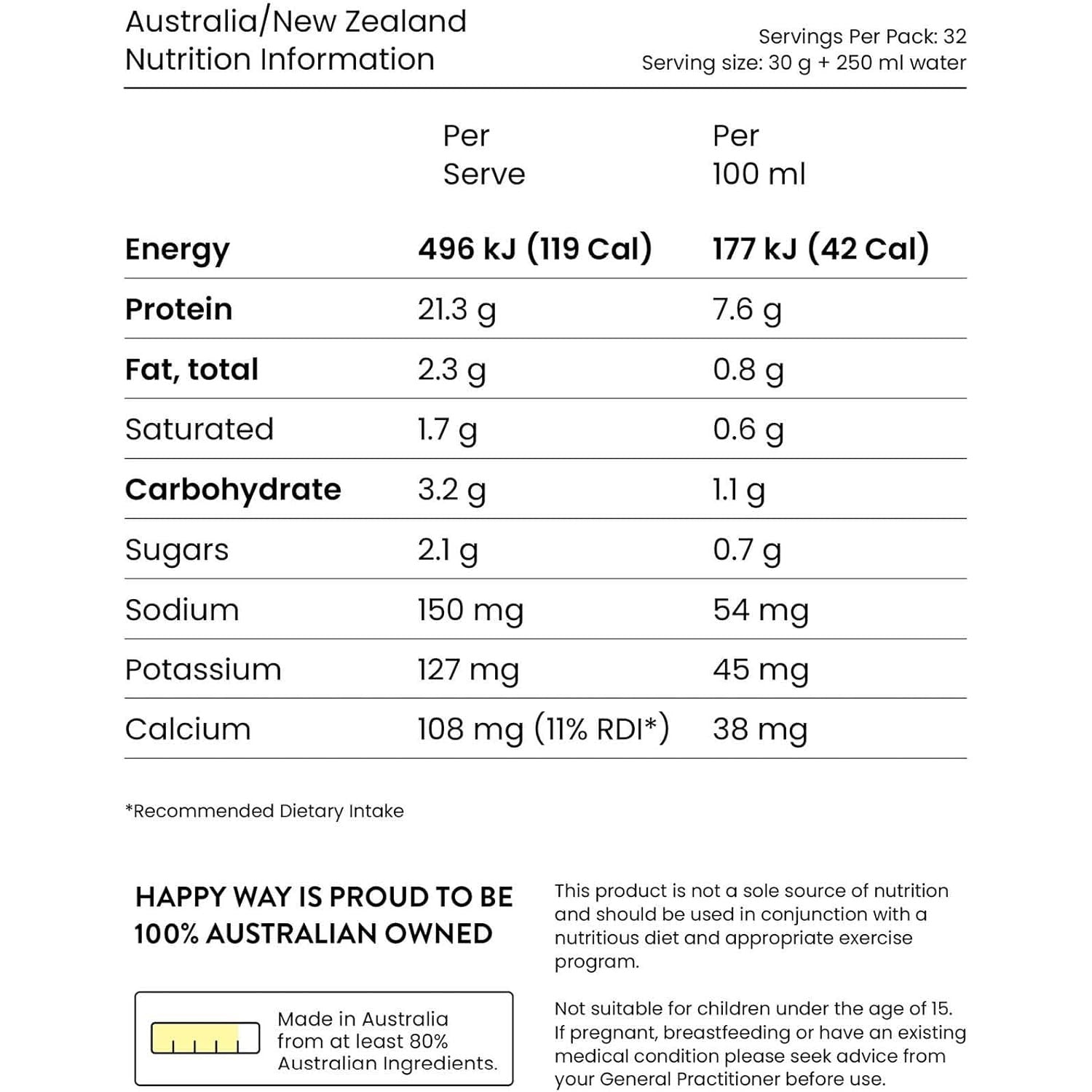 Happy Way Whey Protein Powder Banana 1kg