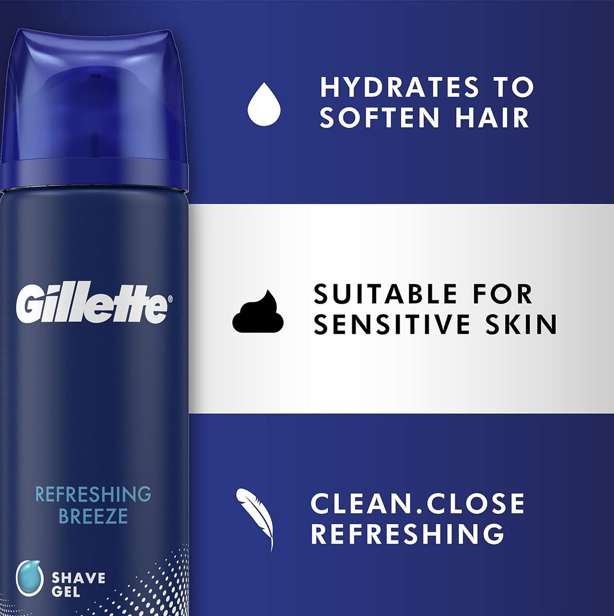 Gillette Refreshing Breeze Shave Gel 195g
