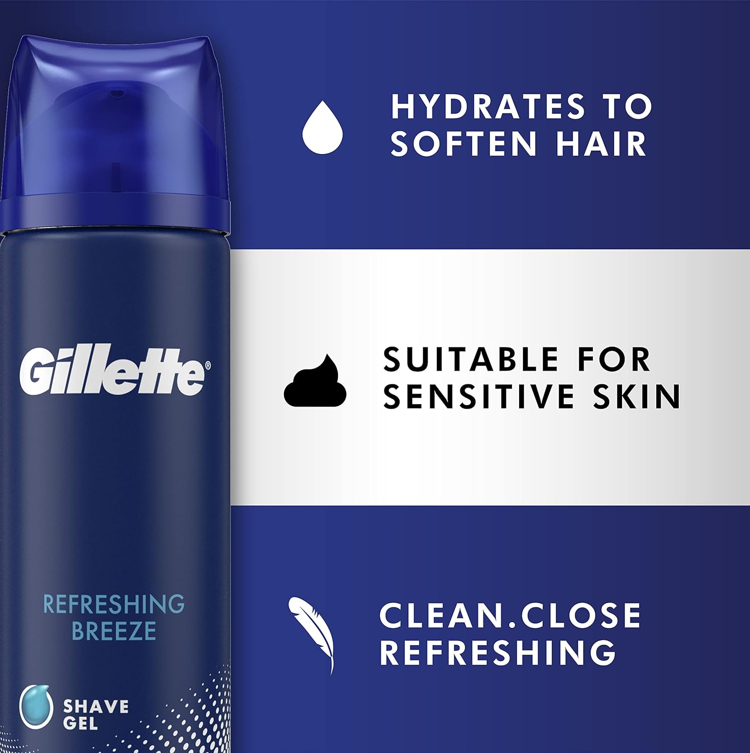 Gillette Refreshing Breeze Shave Gel 195g