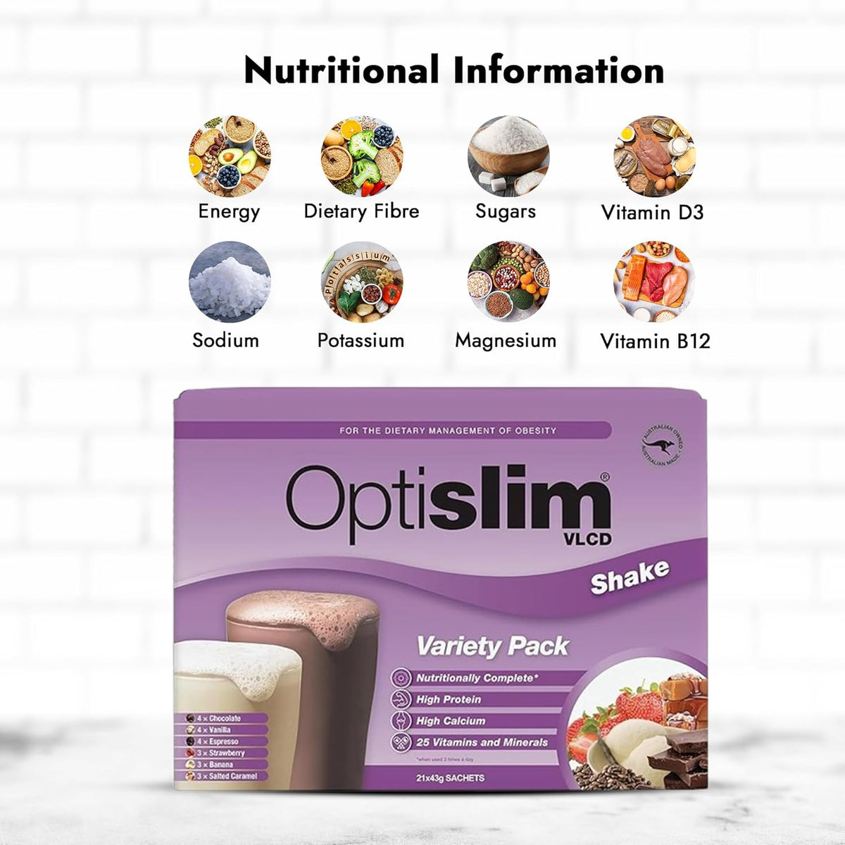 Optislim Vlcd Shake Variety Pack 21 X 43g