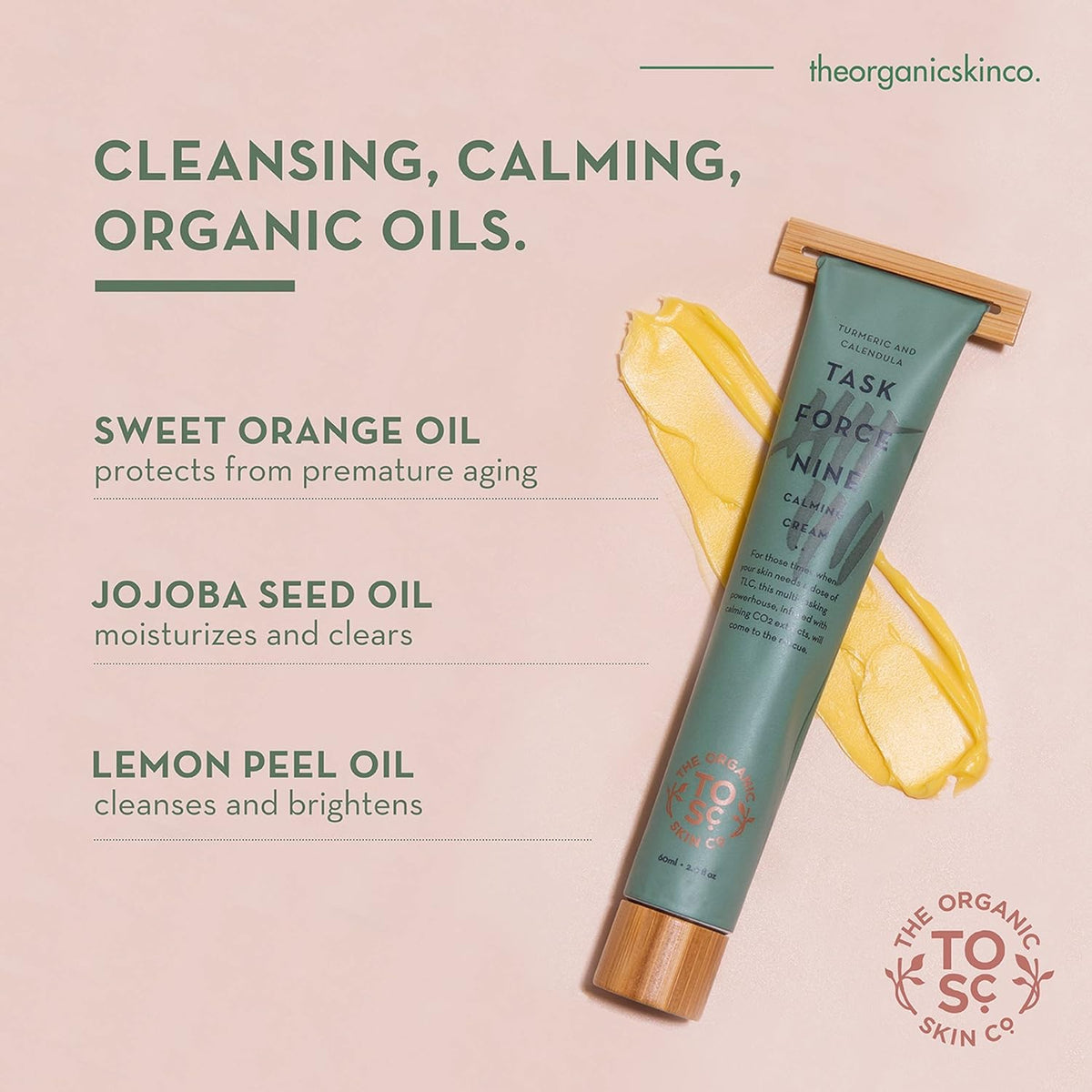 The Organic Skin Co Organic Task Force Nine Calming Cream Turmeric and Calendula 60ml