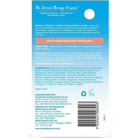 Dermal Therapy Tinted Lip Balm Peach Nude 8g