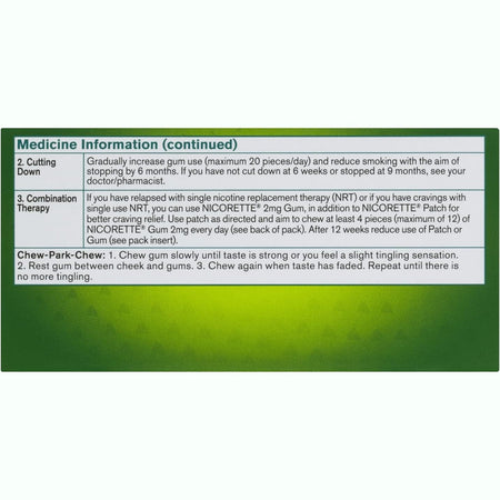 Nicorette Quit Smoking Regular Strength Nicotine Gum Classic 75