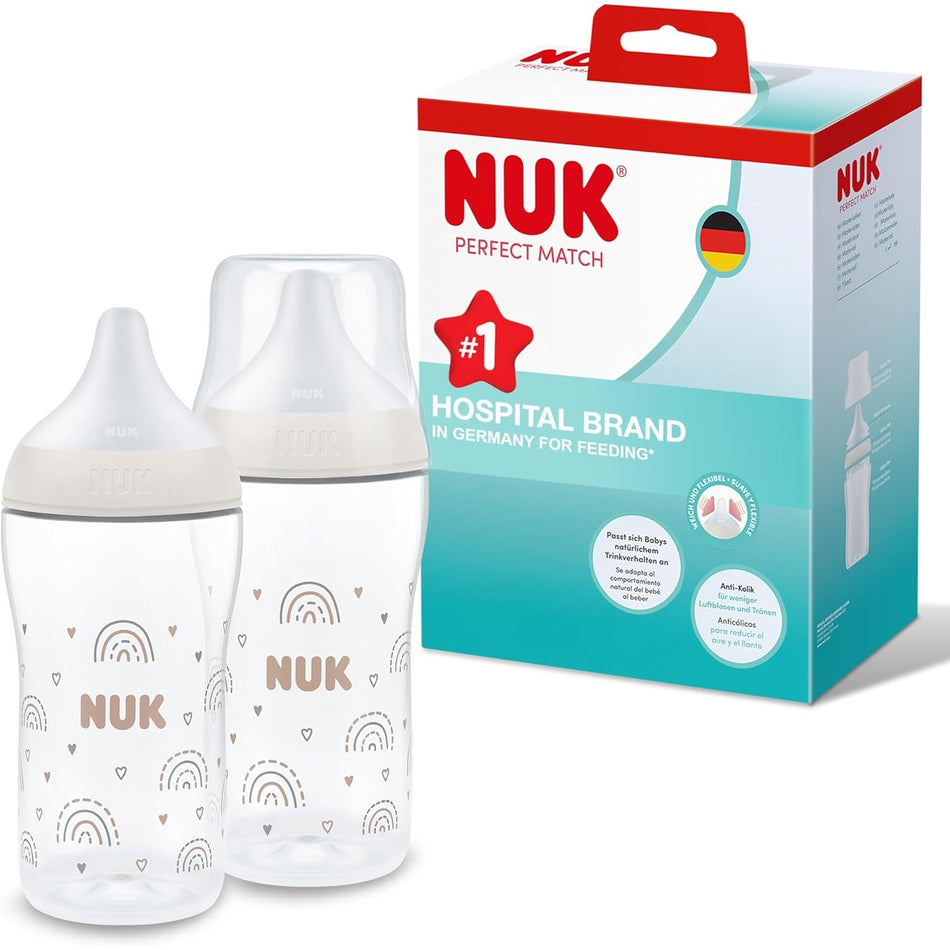 Nuk Perfect Match Bottle 260ml 3m+ 2pk