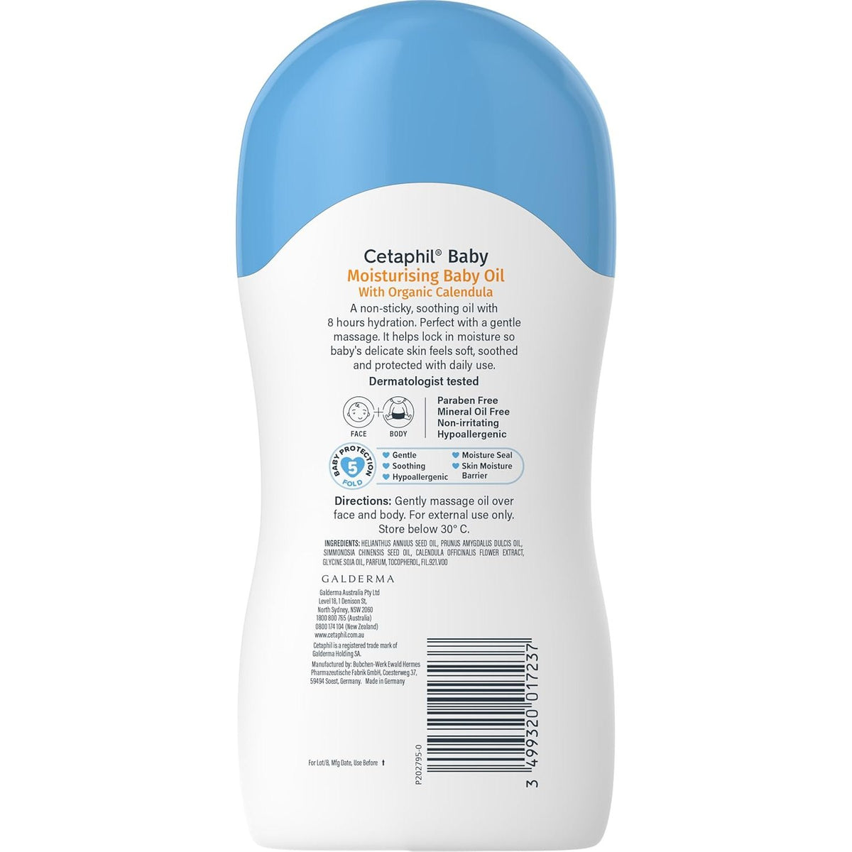 Cetaphil Baby Moisturising Baby Oil With Organic Calendula 200ml