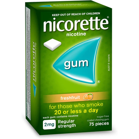 Nicorette Gum 2mg Fresh Fruit 75 Pieces