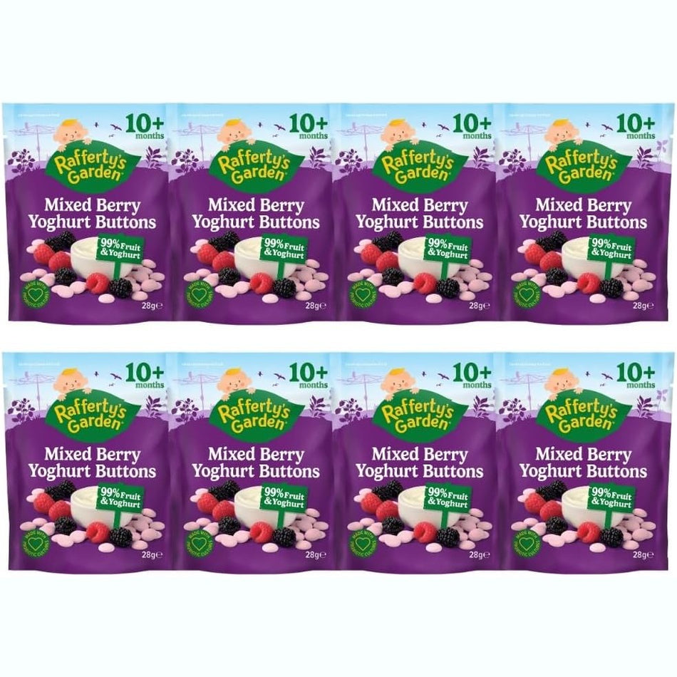 Raffertys Garden 10+ Months Mixed Berry Yoghurt Buttons 28g Z8