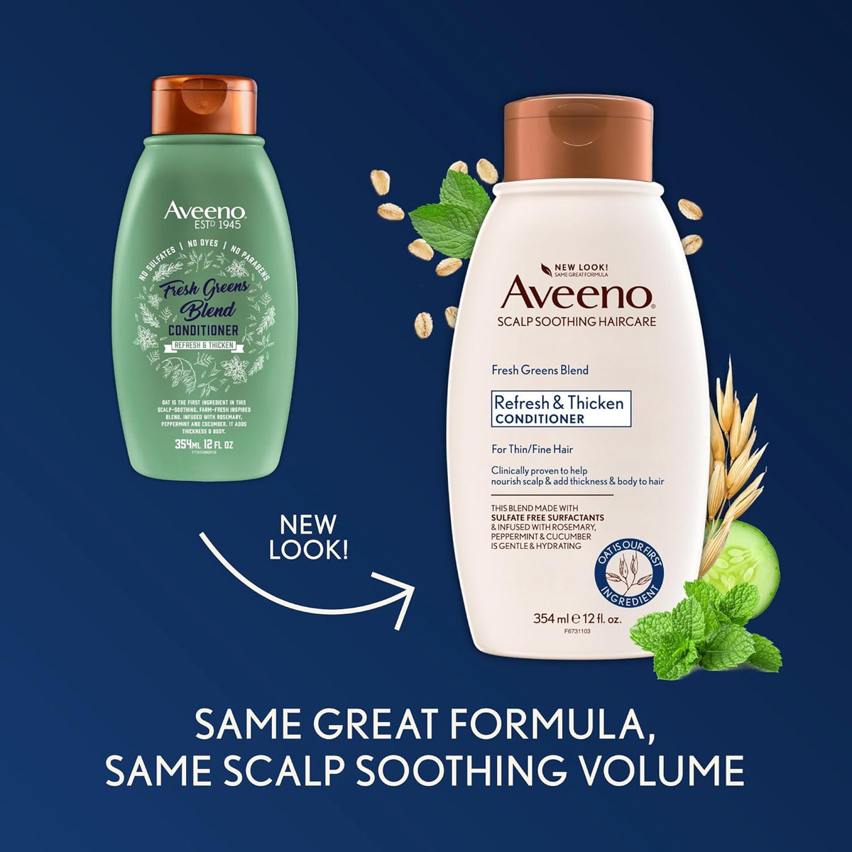 Aveeno Fresh Greens Blend Natural Volumising Conditioner for Fine Hair 354mL