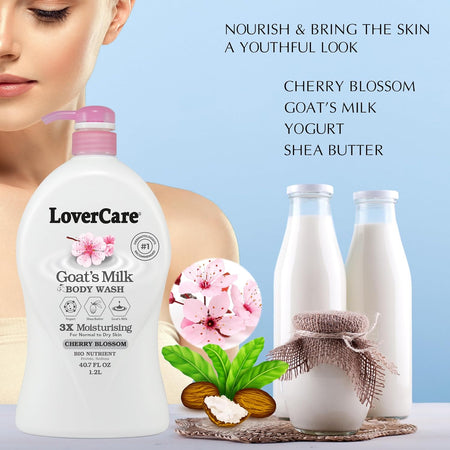 Lovercare Goat's Milk Shower Cream Cherry Blossom 1.2 L