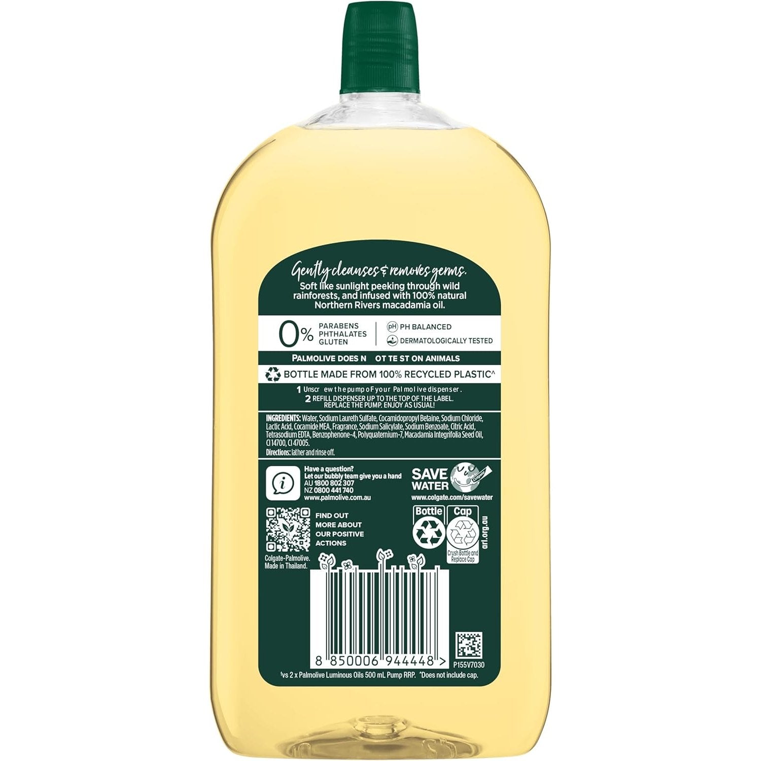 Palmolive Luminous Oils Hand Wash Refill Mandarin & Rosemary Oil 1L