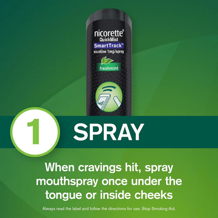 Nicorette QuickMist SmartTrack Nicotine Mouth Spray Freshmint 150 Sprays