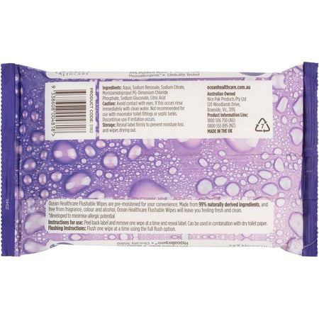 Ocean Healthcare Flushable Wipes 40 Pack