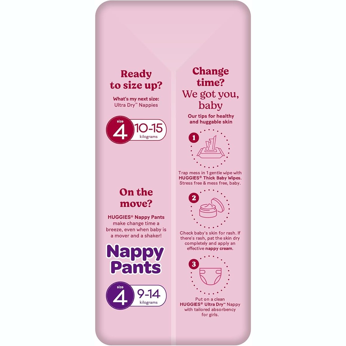 Huggies Ultra Dry Nappies Crawler Girls 22 Pack