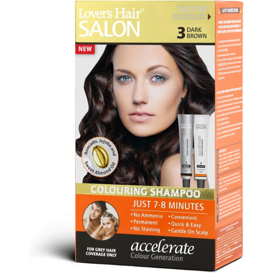 Lovercare Hair Salon Color Shampoo 3 Dark Brown 1 Pack