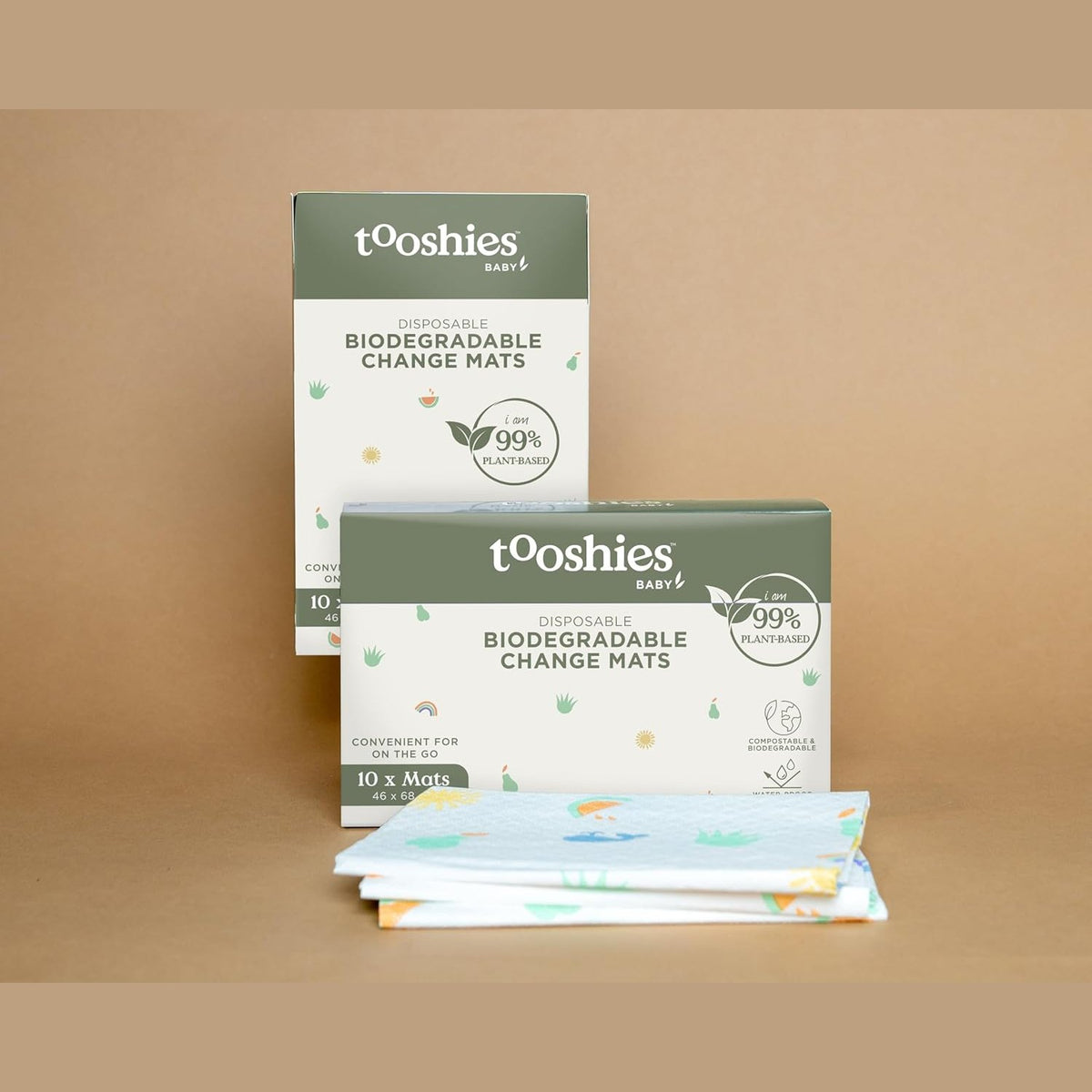 Tooshies Eco Baby Disposable Biodegradable Change Mats 10 Pack
