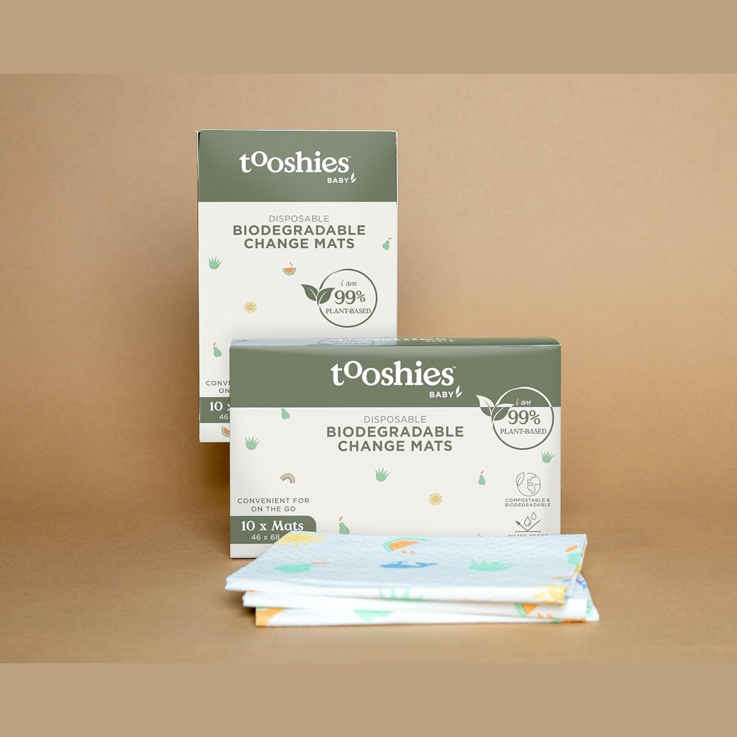 Tooshies Eco Baby Disposable Biodegradable Change Mats 10 Pack