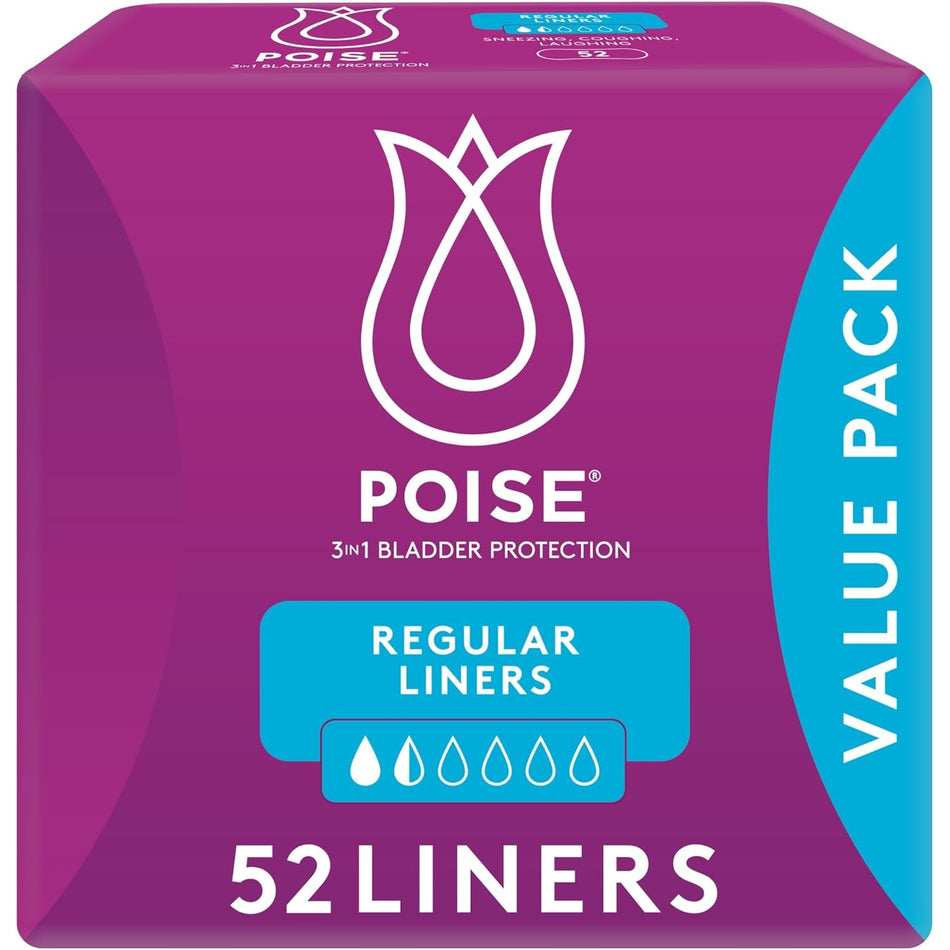 Poise Regular Liner 52pk