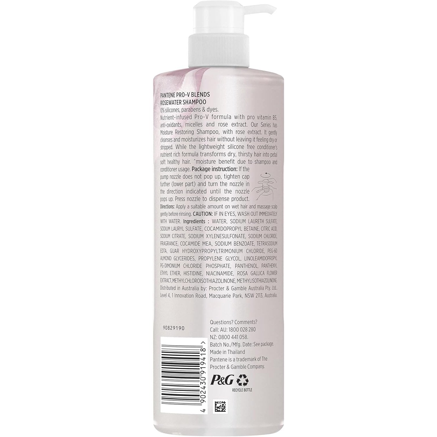 Pantene Pro-V Blends Rosewater Moisture Restoring Shampoo 530ml