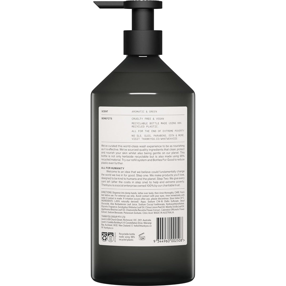 Thankyou Body Wash Botanical Mint & Spring Flowers 1L
