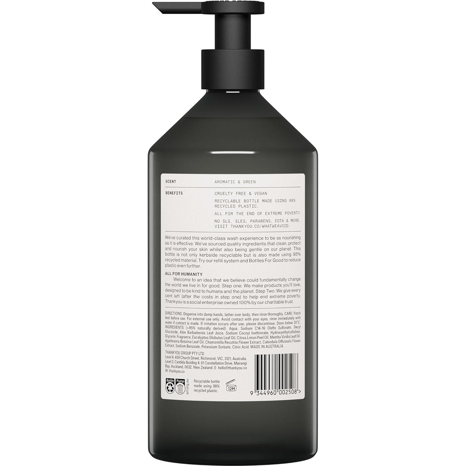 Thankyou Body Wash Botanical Mint & Spring Flowers 1L