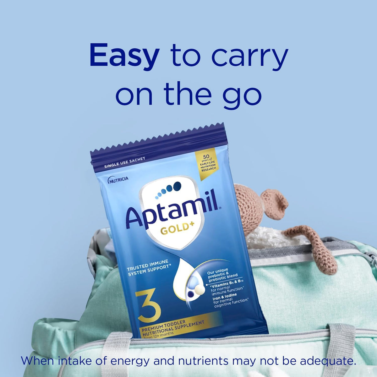 Aptamil Gold+ 3 Toddler Milk Drink Powder Sachets From 1 Year 4 Pack 38.0g