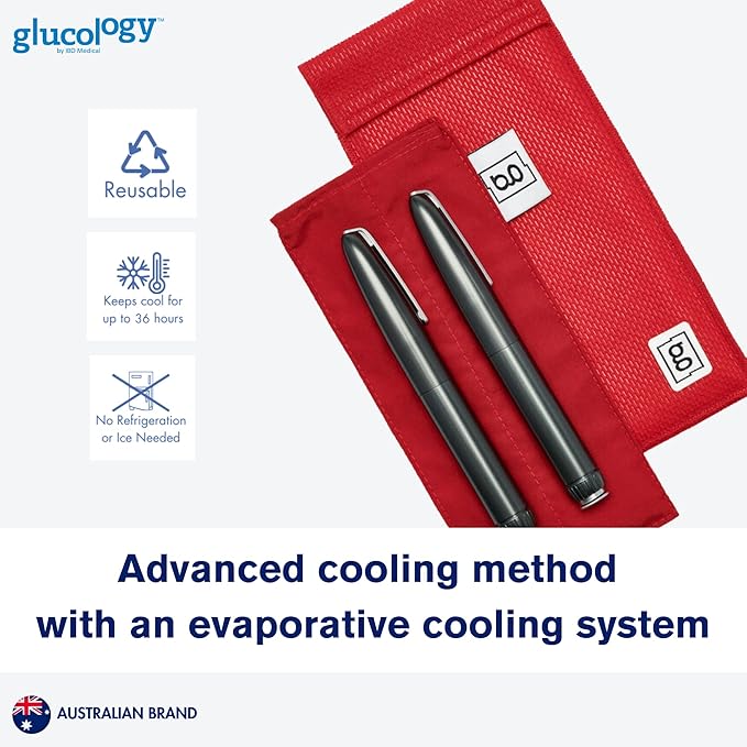 Glucology Insulin Pen Cool Pouch Large Red