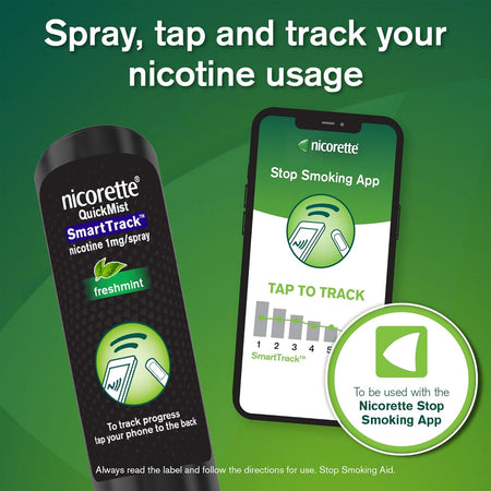 Nicorette QuickMist SmartTrack Nicotine Mouth Spray Freshmint 150 Sprays