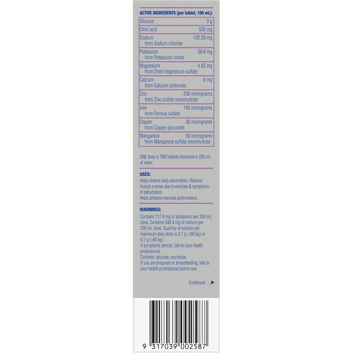 Hydralyte Plus Sport Effervescent Berry 20 Tablet