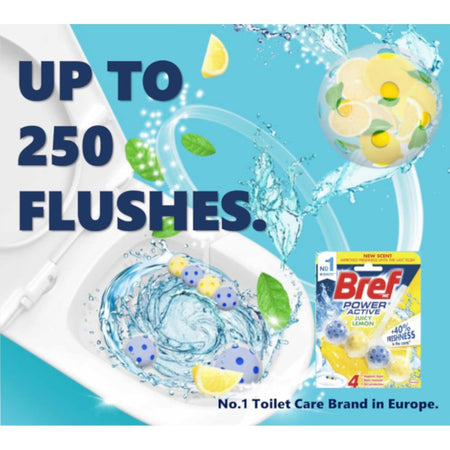 Bref Power Active Juicy Lemon, Rim Block Toilet Cleaner, 50g
