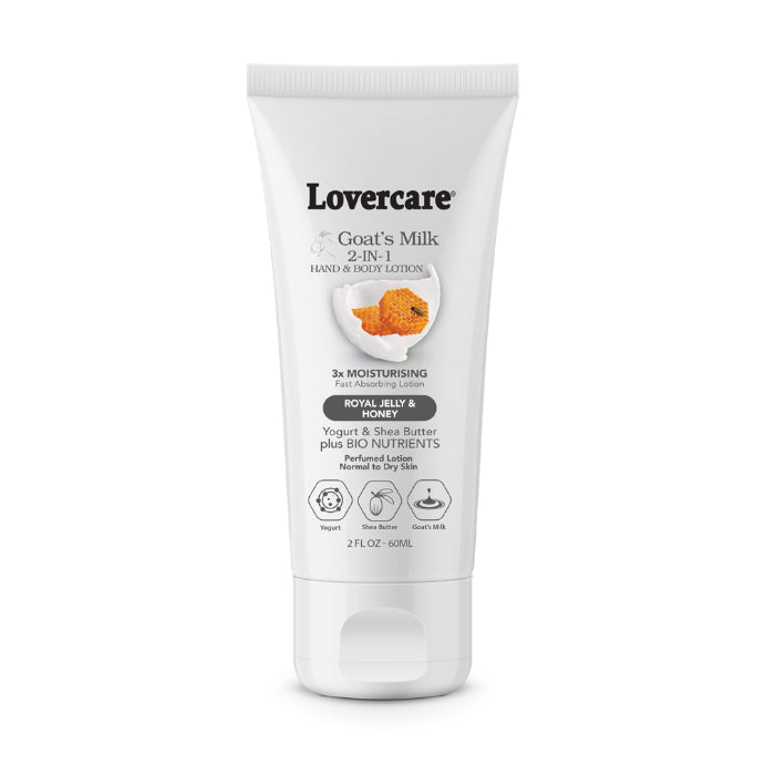 Lovercare Goat&#39;s Milk 2-in-1 Hand Cream &amp; Body Lotion Royal Jelly &amp; Honey 60ml