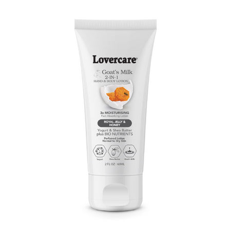 Lovercare Goat&#39;s Milk 2-in-1 Hand Cream &amp; Body Lotion Royal Jelly &amp; Honey 60ml