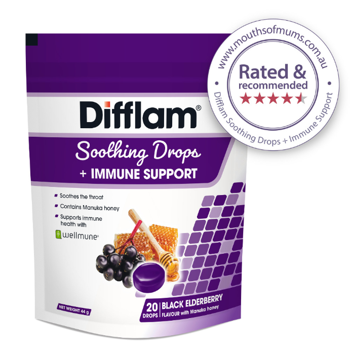 Deflam Medication Buy Difflam Soothing Throat Drops + Immune Support Black Elderberry ...