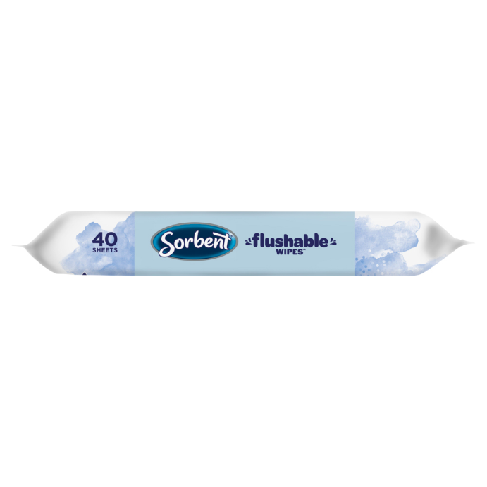 Sorbent Hypo-allergenic Flushable Wipes 40 Pack