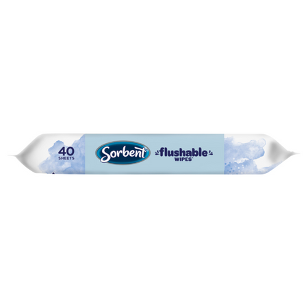 Sorbent Hypo-allergenic Flushable Wipes 40 Pack