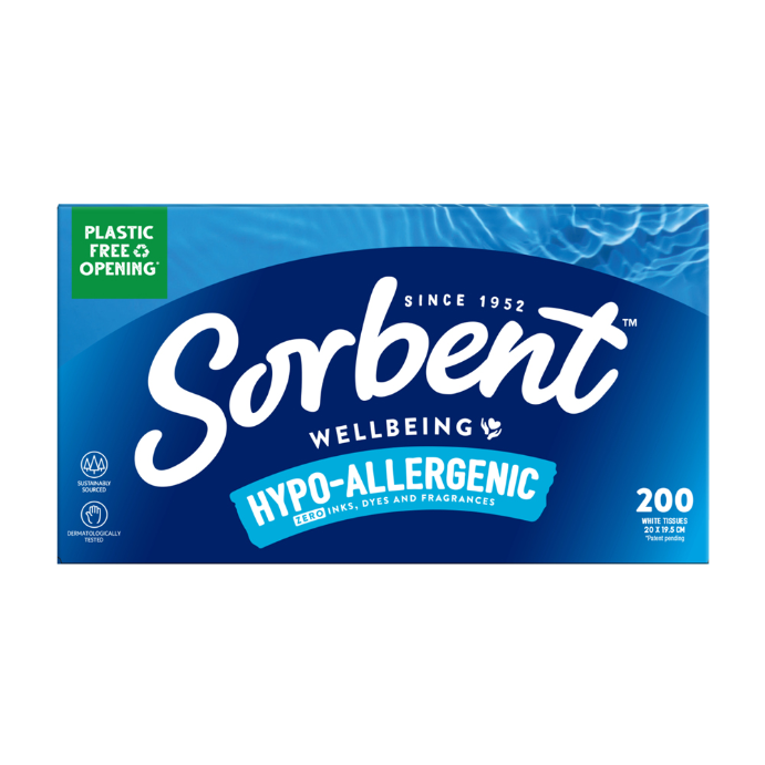 Sorbent Hypo Allergenic Facial Tissue 200 Pack