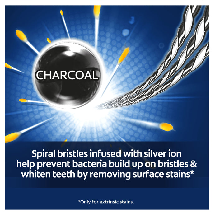 Colgate 360 Charcoal Antibacterial Soft Spiral Toothbrush 3 Pack