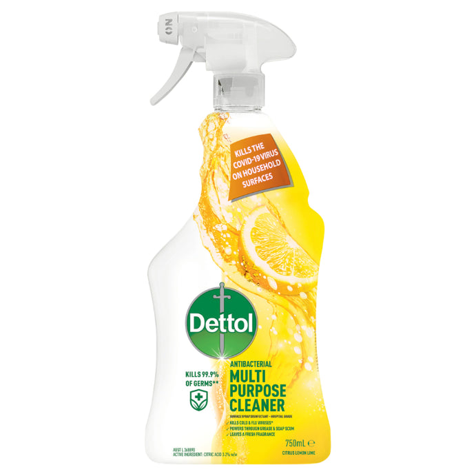 Dettol Antibacterial Multipurpose Cleaner Surface Spray Disinfectant Citrus Lemon Lime 750ml