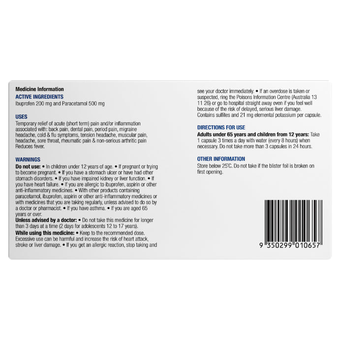 Chemists' Own Ibuprofen + Paracetamol Soft Gel 10 Capsules